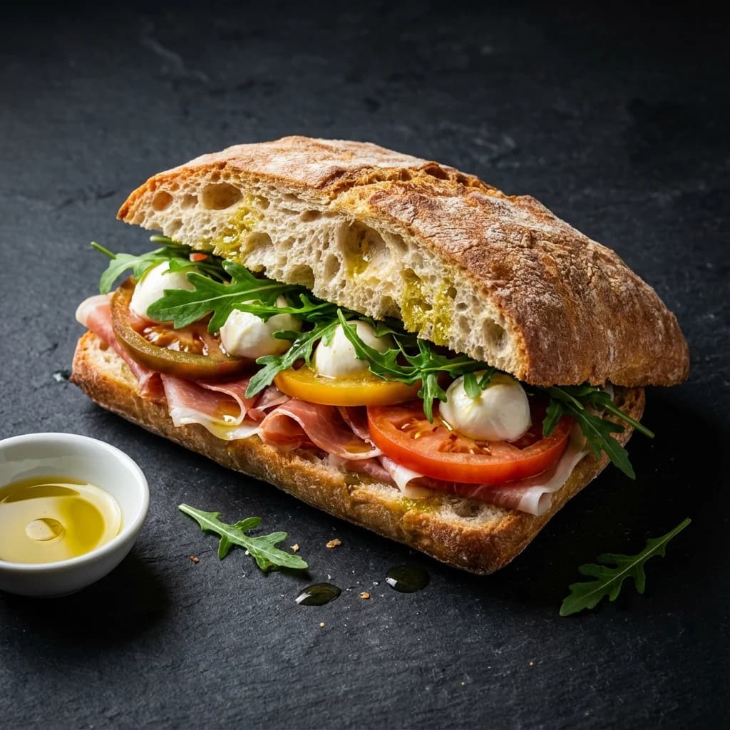 Panini z Prosciutto di Parma & kremową mozzarellą